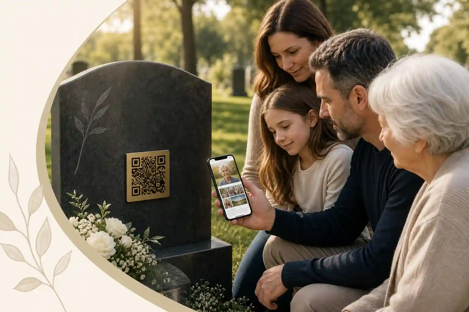 Evaheld Memorials online memorial website example — visual about Step-by-step instructions for how do qr codes on gravestones work for How do QR codes on gravestone by Evaheld Memorials