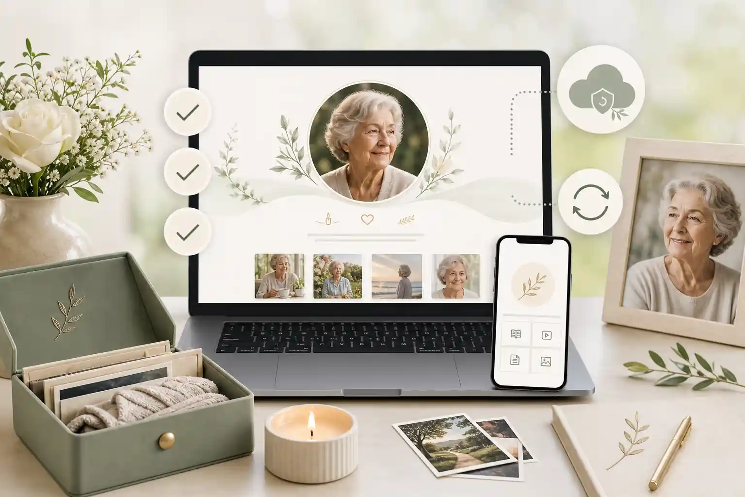 Family creating a tribute with Evaheld Memorials for what are the best permanent digital obituaries