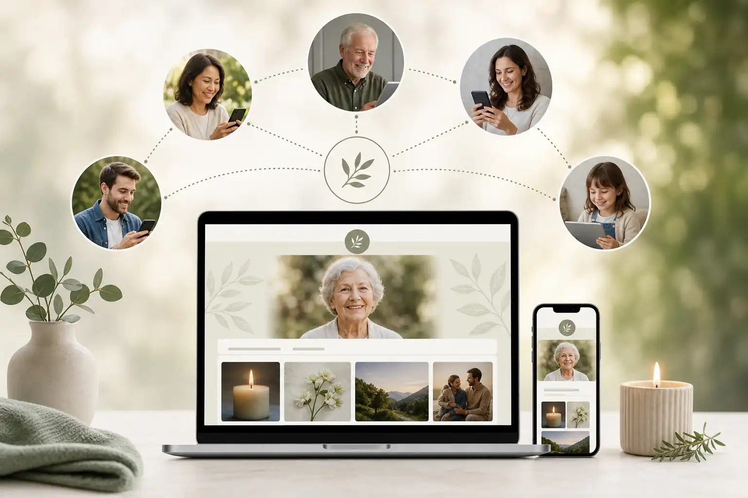 Evaheld Memorials online memorial website example — visual about Practical tips for families for How to create a virtual memorial page? A practical family guide by Evaheld Memorials