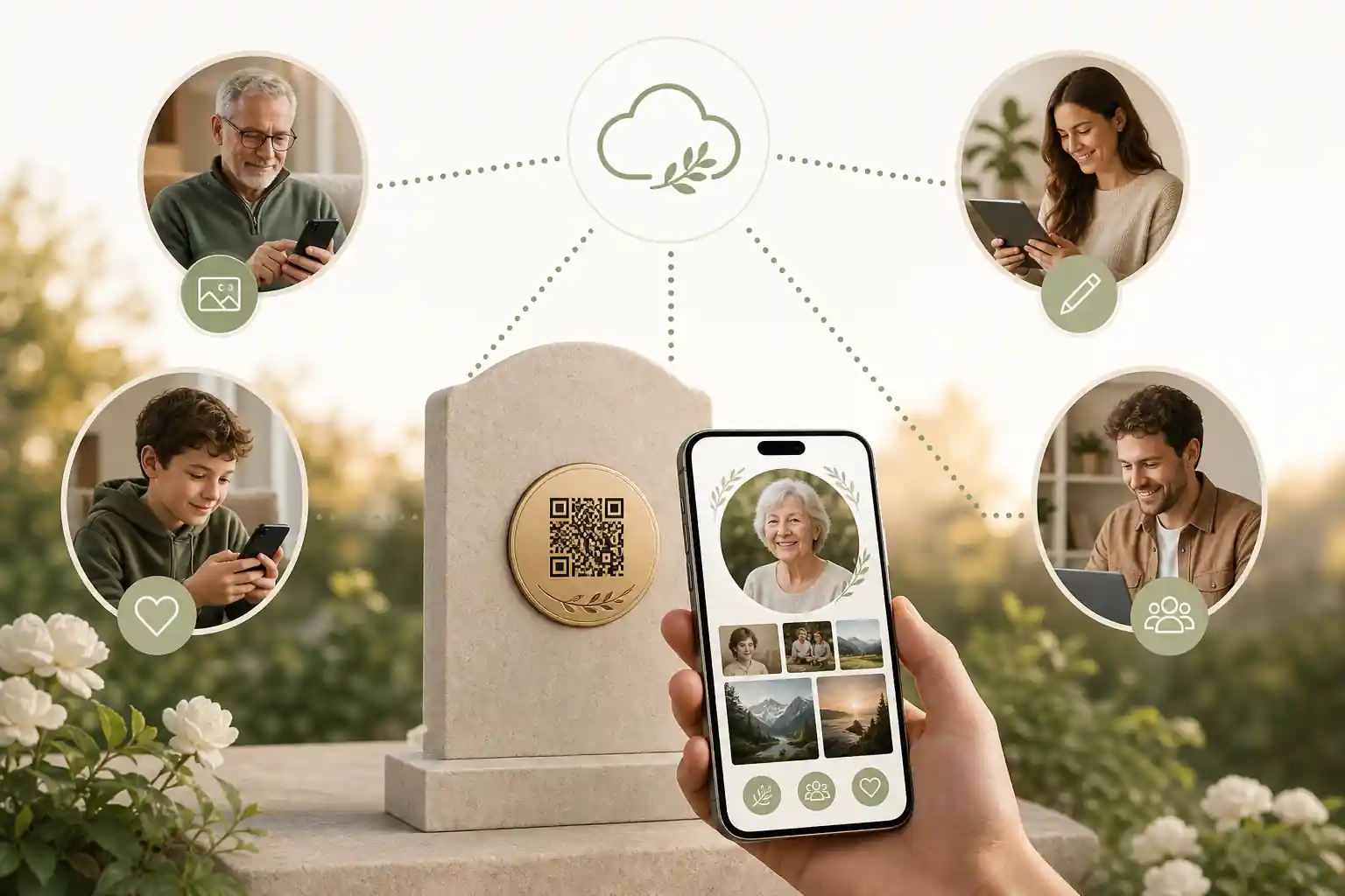 Evaheld Memorials online memorial website example — visual about Step-by-step instructions for how do memorial qr codes work for How do memorial QR codes work? Priv by Evaheld Memorials