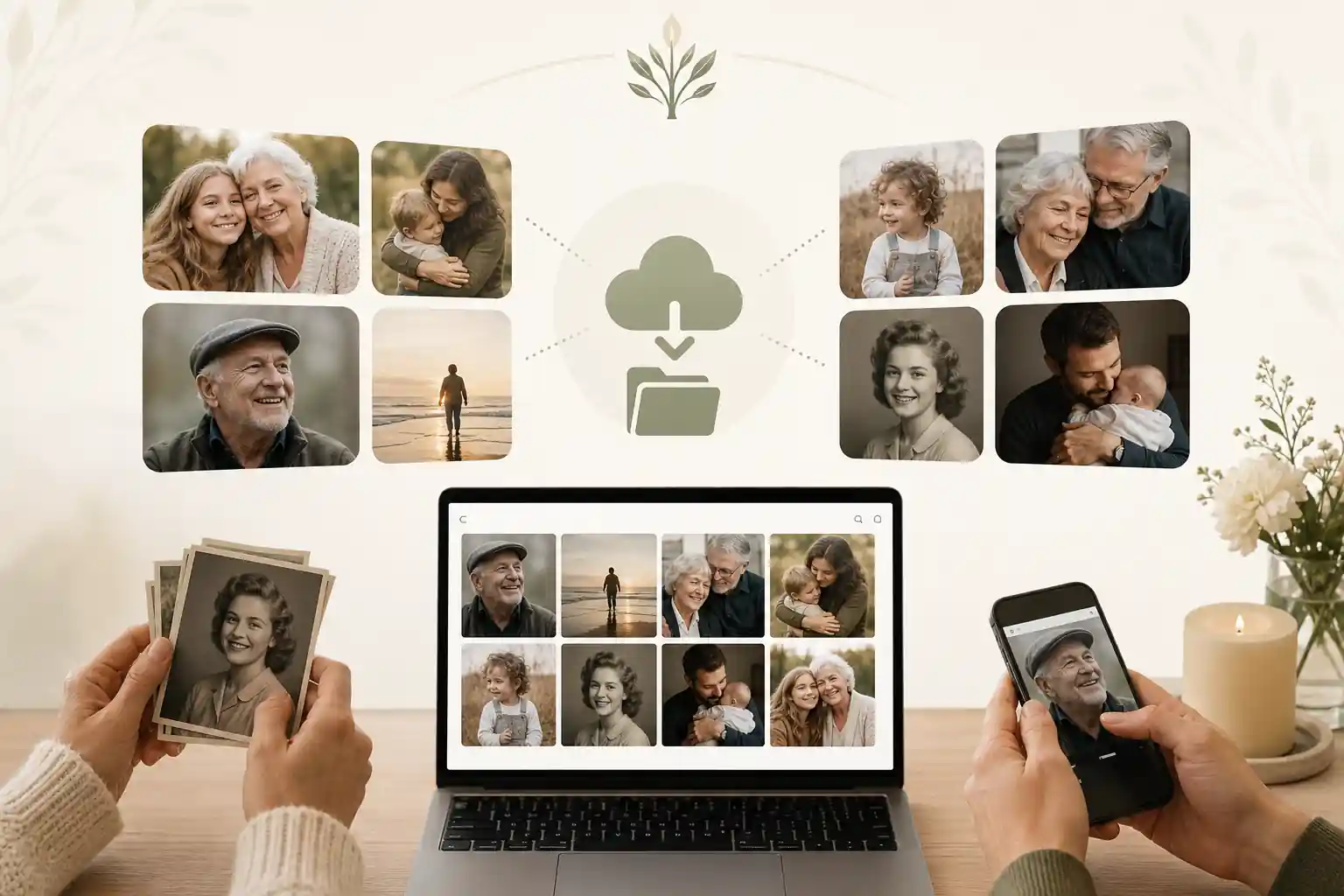 Evaheld Memorials online memorial website example — visual about Practical tips for families for How do I download pictures from a tribute site? A practical family by Evaheld Memorials