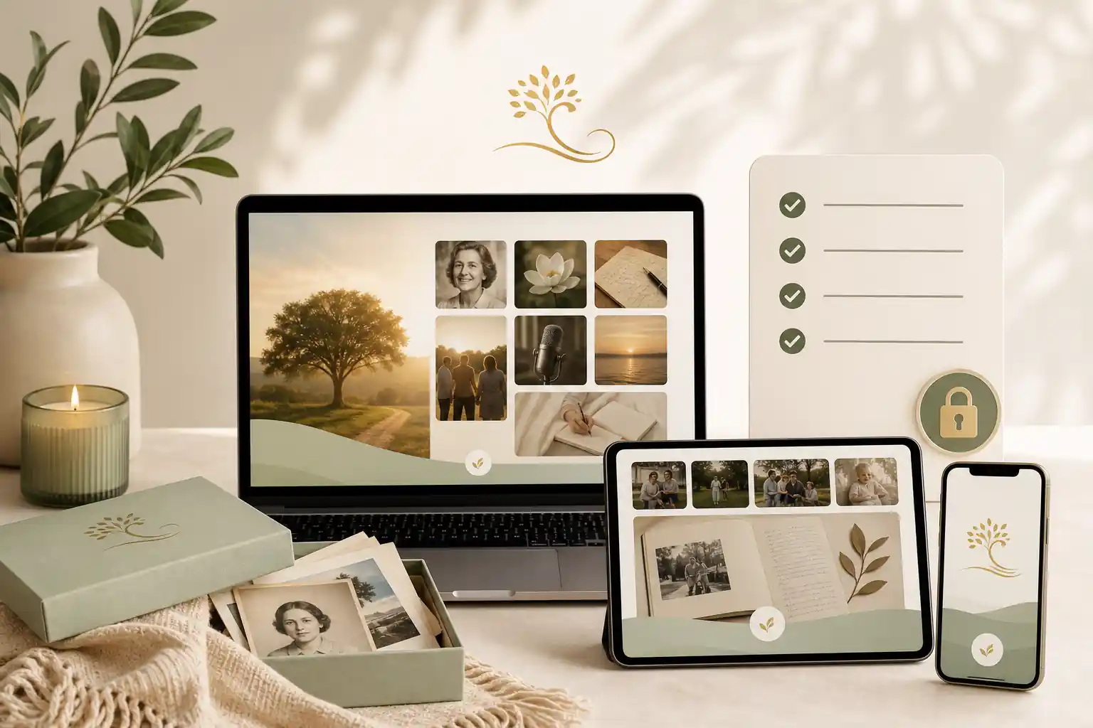 Family creating a tribute with Evaheld Memorials for what are the best platforms for storing life stories