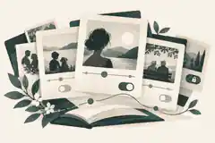 Life story timeline with scanned photographs and privacy controls