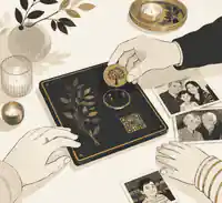 Family reviewing a QR-linked memorial plaque proof