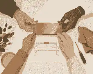 Family reviewing memorial bench plaque wording and placement notes