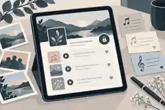 Private online memorial draft with song memories
