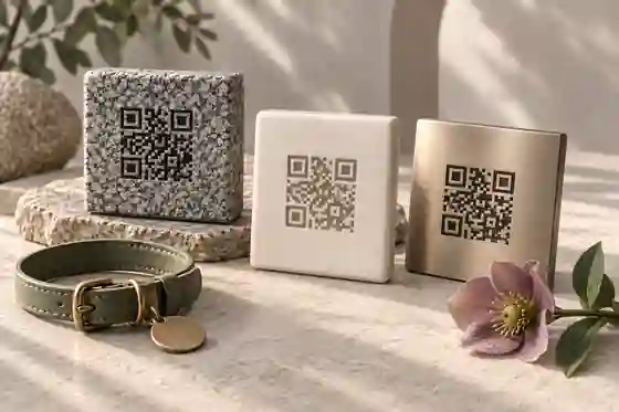 Outdoor pet memorial plaque material samples