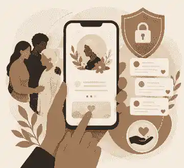 Private memorial sharing shown on a phone with condolence notes