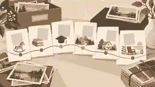 Memory timeline cards arranged by life chapter