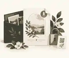 Secure memorial PDF archive with photos