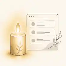 How do digital candles work on memorial websites with an online guestbook