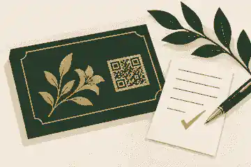 QR plaque proof beside cemetery approval notes