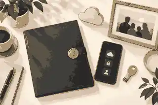 manage digital legacy laws: Digital legacy plan with account access notes and family photo