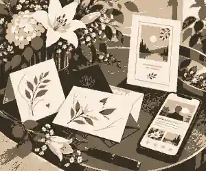 Family table with sympathy cards and memorial details