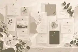 Digital condolence wall with floral message cards