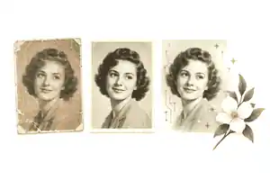 Original portrait and AI-assisted restoration kept side by side