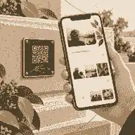 Phone opening a QR-linked family memorial page