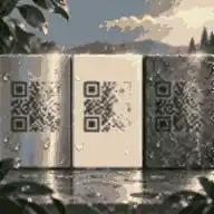 Outdoor QR plaque material samples with rain and sunlight