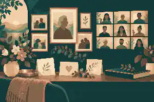 Remote guests adding memories to a shared tribute wall