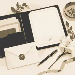 After-death documents organised with a flower