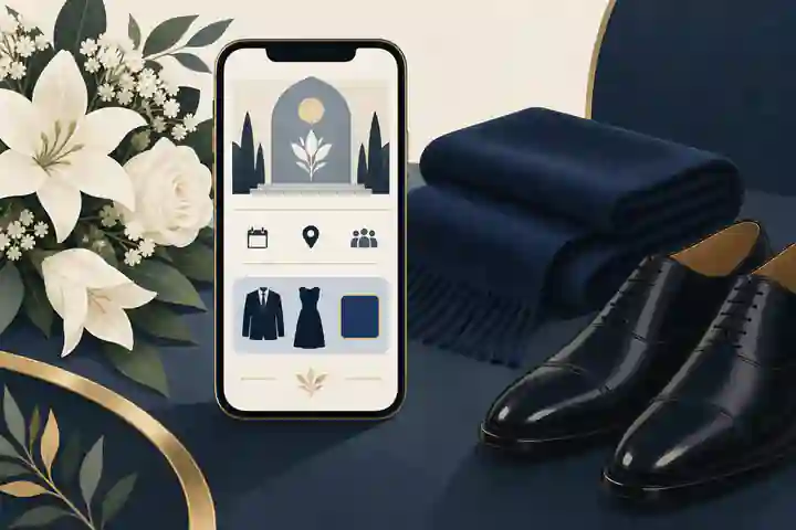 Private funeral details and clothing request on a phone
