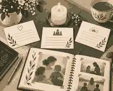Memory cards arranged for a mother’s eulogy structure