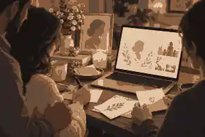 Family tribute notes gathered beside an online memorial