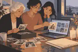 Photographs preserved in a parent memorial archive