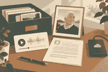 Memorial audio archive with transcript and backup