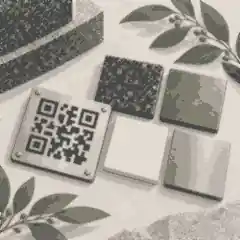 Weatherproof QR plaque materials beside granite