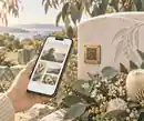 Phone scanning a discreet QR memorial plaque
