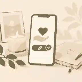 Verified memorial donation link on a phone