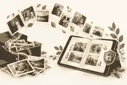 collect family photos securely online: Secure family photo collection with memorial guestbook