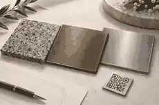 Memorial plaque materials with QR code proof
