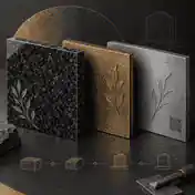 Memorial plaque materials with discreet QR detail