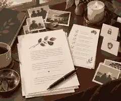 Memorial tribute draft with photos and Australian spelling notes