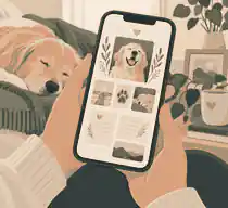 Pet tribute page with memory cards