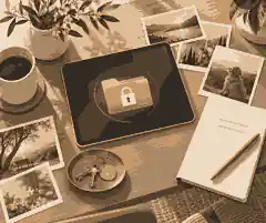 online legacy storage: Family table with locked digital legacy folder