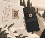 password protect a qr memorial: Private QR memorial plaque with phone access screen