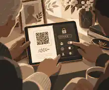 Family reviewing QR memorial privacy settings
