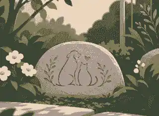 pet grave markers: Garden pet grave marker with flowers