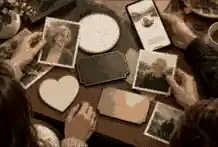Family reviewing plaque wording and memories