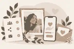 Trusted sharing checklist beside memorial donation notes