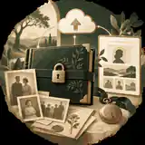 Private family archive with memorial photos and backup
