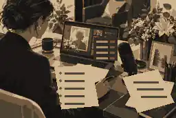 Funeral livestream host checklist with microphone and guest list