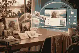 Private memorial settings beside family photos and condolence cards