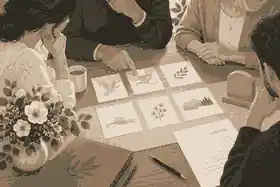 Family reviewing short inscription options