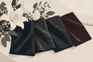Subdued funeral colour swatches with flowers