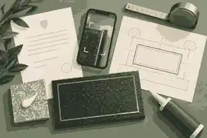 Cemetery approval note with QR plaque placement sketch