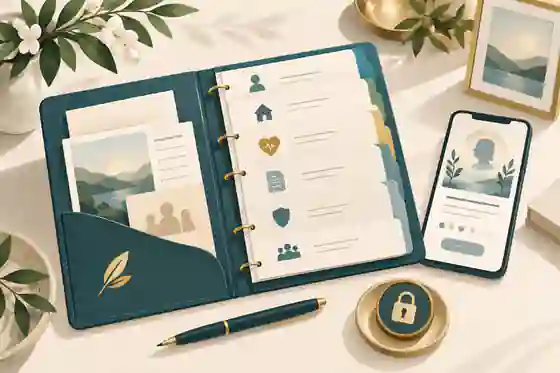what documents should be in an end of life folder: End of life folder with privacy controls and memorial notes